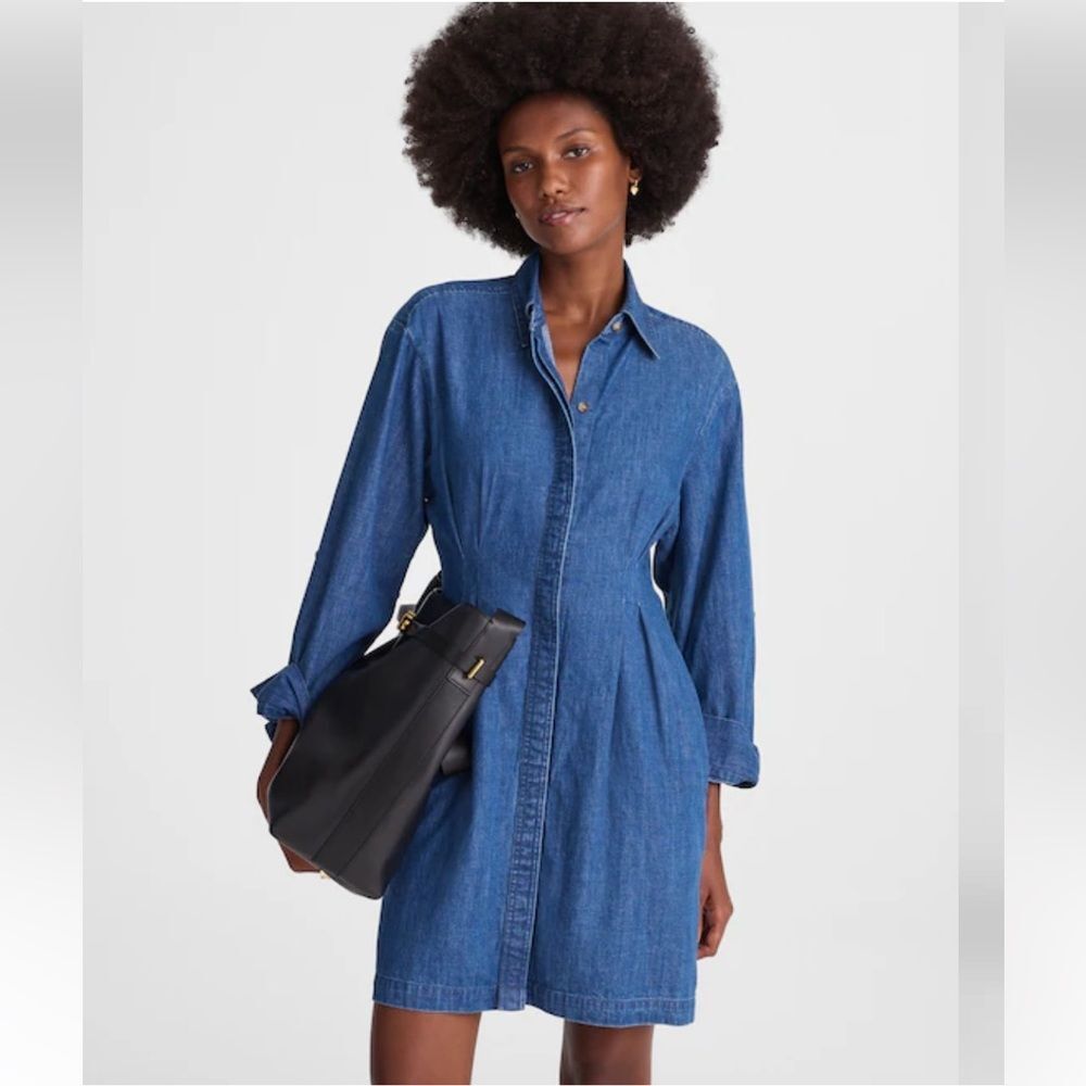 Madewell Blue Denim Shirt Mini Dress